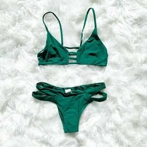 ZAFUL strappy green bikini